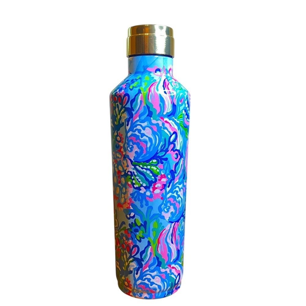 Lilly Pulitzer Aqua La Vista Stainless Steel Canteen 25 oz Water Bottle